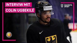 Colin Ugbekilé im Interview vor dem Spiel gegen Frankreich  IIHF EishockeyWM 2024  MAGENTA SPORT [upl. by Nylodnewg]