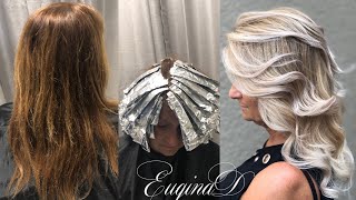 Brown Box Color to Blonde Balayage using Aveda Olaplex and Fanola [upl. by Calesta141]