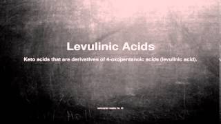 Medical vocabulary What does Levulinic Acids mean [upl. by Yttel622]