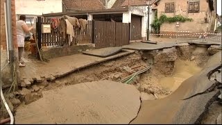 Inondations une coulée de boue fait dénormes dégâts dans le BasRhin [upl. by Enymzaj]