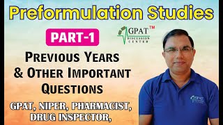 Prefomulation studies Pharmaceutics Lecture1 GPAT NIPER DRUG INSPECTOR PHARMACIST [upl. by Analaj]