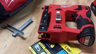 Milwaukee M12 38quot Crown Stapler Review [upl. by Anabal]