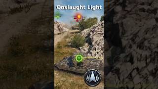 WOT  Chimera shoots HE Missile to back Bisonte C45 in Cliff Onslaught Light [upl. by Zenger]