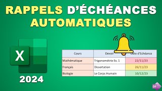 Automatiser des Rappels dEchéances Excel  Guide Complet 2024 [upl. by Rudolf]