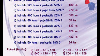 Postoci 05  Poskupljenja i sniženja  račun napamet [upl. by Nay]