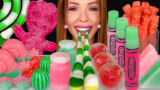 ASMR MUKBANG Watermelon Dessert Lucas Salsagheti Sour Candy Snail Jelly Giant Sour Patch Kids 먹방 [upl. by Eelaras]