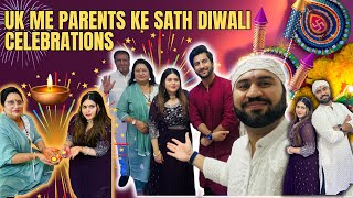 Celebrating DIWALI In UK With Family From INDIA  Diwali Celebrations UK  Indian Youtuber [upl. by Aicaca]