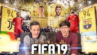 WE PACKED MESSI AND RONALDO IN FIFA 19 ULTIMATE TEAM [upl. by Cesya]