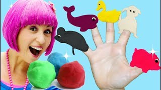 Daddy Finger Family Song  Five Finger Play Doh Animal Family  Rhymes For Children  Debbie Doo [upl. by Olvan532]