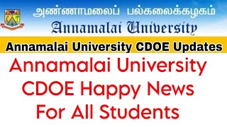 Annamalai University CDOE Today New Announcement For All 👍 [upl. by Jo]