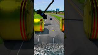 Cars Vs Big Pit With Water And Minion Bollard  BeamNGDrive [upl. by Letitia236]