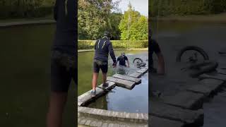 Bicyclist Falls Into Fish Pond [upl. by Ulah]