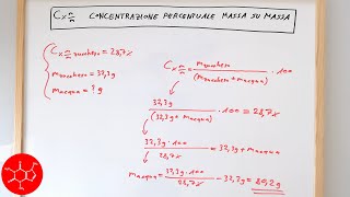 Esercizio sulla Cmm concentrazione percentuale massa su massa  lezione di chimica [upl. by Suirtimid]