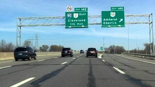 Ohio Turnpike Exits 140 to 142 eastbound [upl. by Araiek834]