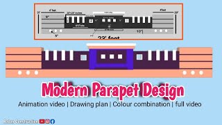 Morden Parapet Wall Design  3D parapet wall design  video n 651 [upl. by Utley940]