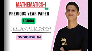 Hpu Bca 1st Sem Maths Previous Year Question Papers  Free Download [upl. by Thomey]