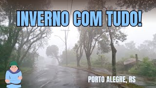 Dia muito frio e garoa em Porto Alegre nevoeiro cobre bairros altos  10072024 [upl. by Gennie]