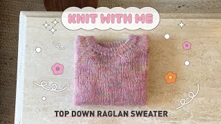 🎀 How To Knit Top Down Raglan Sweater  FREE PATTERN  ★★☆ [upl. by Anahahs76]