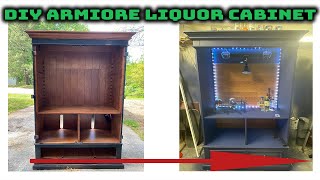 DIY Armoire Liquor Cabinet Conversion  Furniture Makeover  Furniture UpCycle [upl. by Arriaet670]