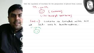 Give the equations of reactions for the preparation of phenol from [upl. by Aeuhsoj]