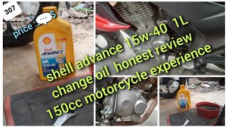 shell advance 15w40 1Liter review motorcycle change oil [upl. by Eamon]