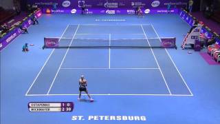 2016 St Petersburg Ladies Trophy Hot Shot  Yanina Wickmayer [upl. by Atteuqcaj]