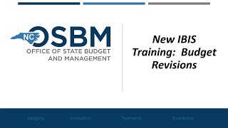 Creating Budget Revisions in NC IBIS [upl. by Culley876]