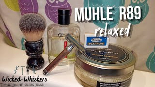 Muhle R89 Relaxed shave  Stay Traditional Yaqi Black Marble Persona Platinum [upl. by Edelman380]