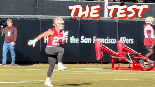 49ers RB Christian McCaffrey Tests his Calves [upl. by Enetsirk]