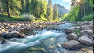 Nature Sounds of a Forest River for RelaxingNatural meditation music of a River amp Bird Sounds [upl. by Monaco]