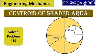 Problems on Centroid മലയാളംProblem 10Centroid and Centre of GravityEngineering Mechanics [upl. by Kammerer]