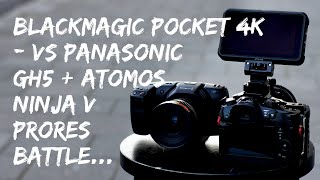 Blackmagic Pocket Cinema Camera 4k Prores vs Panasonic GH5 Prores on the Atomos Ninja V  footage [upl. by Florine]