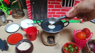 Miniature Rice Floor Chilla  Easy Breakfast Recipe  Nida Mini Cooking  Tiny Foods miniminiature [upl. by Aicenra]