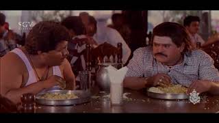 Jaggesh Comedy Scenes  Jaggesh comes to hotel to eat comedy scenes  Bhanda Alla Bhahaddur [upl. by Hajan]