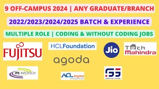 9 Off Campus  202320242025 batch amp Experience Multiple role [upl. by Yuma]