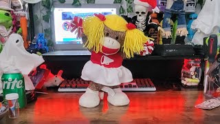 Gemmy 2016 Christmas Cheerleader Sock Monkey  Monkey Town USA quot JINGLE Bellsquot [upl. by Ziagos]