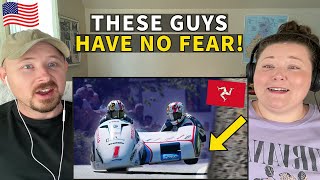 Americans React to Isle of Man TT Sidecar Racing  This is INSANE [upl. by Annahgiel257]