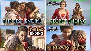 Assassins Creed Odyssey ► HOW TO GET ALL ENDINGS Secret Best Bad amp Worst [upl. by Schroth]