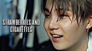 Min Yoongi ✘ Strawberries and cigarettes  Boyfriend Material FMV [upl. by Yentirb]