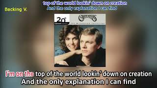 TOP OF THE WORLD  The Carpenters  KARAOKE [upl. by Engis]