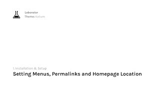 Kalium — Setting Menus Permalinks and Homepage Location [upl. by Eilyr702]