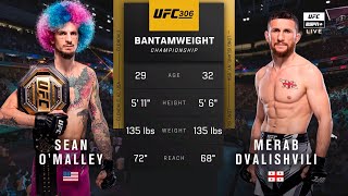 🔴 UFC 306 Sean OMalley vs Merab Dvalishvili  Full Fight amp Highlights  Bantamweight Title Bout [upl. by Ylrebmik]