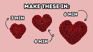 3 Easy Crochet Hearts Tutorial ❤️ crochetheart [upl. by Anerres]