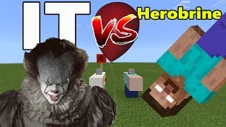 IT vs Herobrine  Minecraft PE [upl. by Namreg202]