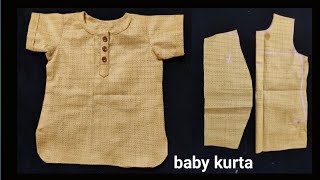 baby kurta cutting and stitchinghow to make boy kurtabache ka kurta kaise banaye [upl. by Akcired596]