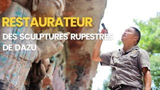 Restaurateur des sculptures rupestres de Dazu [upl. by Cirri]