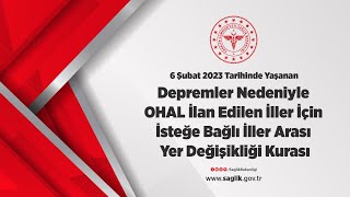 Depremler Nedeniyle OHAL İlan Edilen İller İçin İsteğe Bağlı İller Arası Yer Değişikliği Kurası [upl. by Stickney]