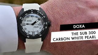 REVIEW The Doxa SUB 300 Carbon Whitepearl amp Its Luminous Dial [upl. by Ettennal]