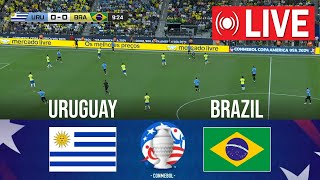 🔴 LIVE Uruguay vs Brazil  Copa América 2024  Quarterfinals  Full Match Streaming [upl. by Oech]