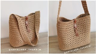 YSL markasından esinlenilerek hazırladığım Kağıt İpten Kol Çantası Yapımı kağıtipçanta crochetbag [upl. by Odelle]